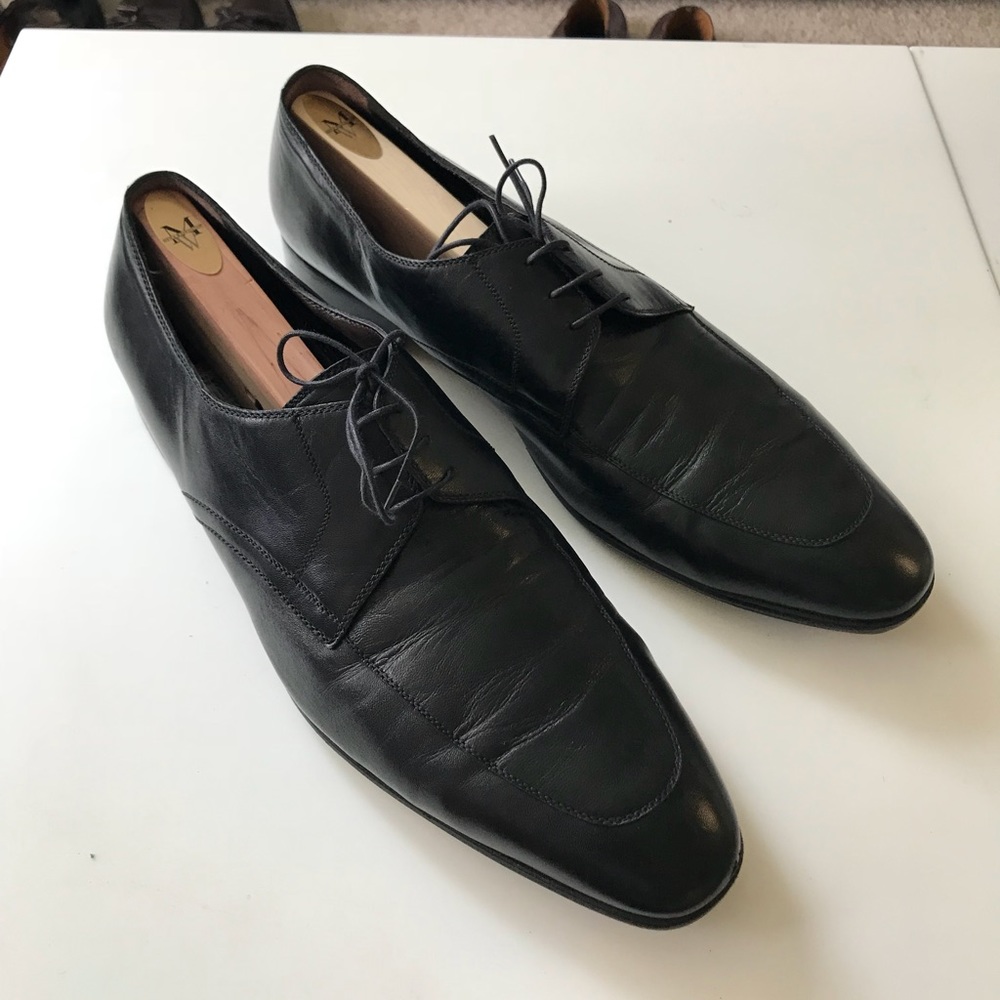 a.testoni leather black Oxford shoes in size 11.5